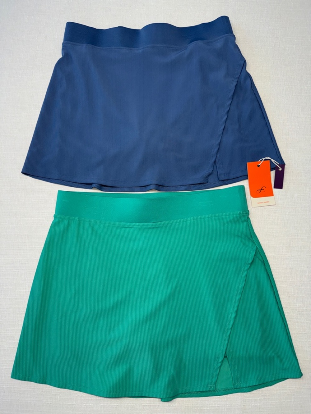 Freelyl Blue and Teal Circle Skater Skorts — Women's Activewear Duo